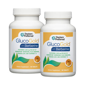 DOCTORS' PREFERRED GlucoGold 1500 mg avec Berberine et Cannelle, vue avant