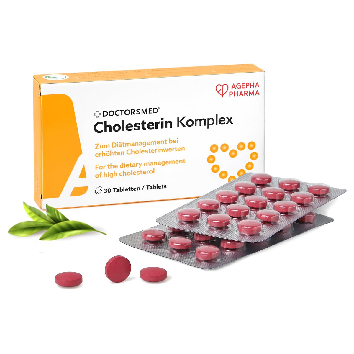 DOCTORSMED Cholesterin Komplex 30 comprimés végétaliens en boîte