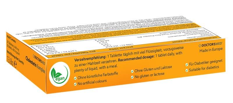 DOCTORSMED Cholesterin Komplex étiquette avec ingrédients