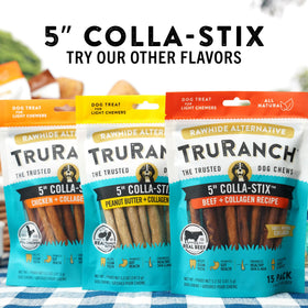 Dog enjoying TRURANCH Collagen Sticks outdoors