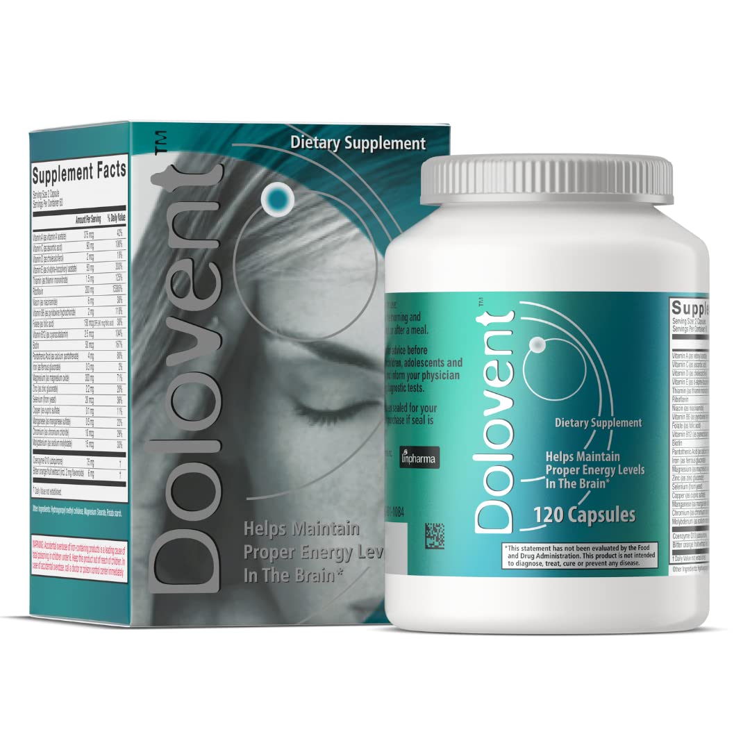 Dolovent Vitamine B2, Magnésium et CoQ10 120 capsules vue de face