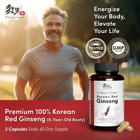 Dongjieum Ginseng Rouge Coréen 120 Capsules Végétaliennes avec étiquette