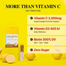 DONGKOOK Vita Pop Poudre de Vitamine C, mélange dans un verre d'eau