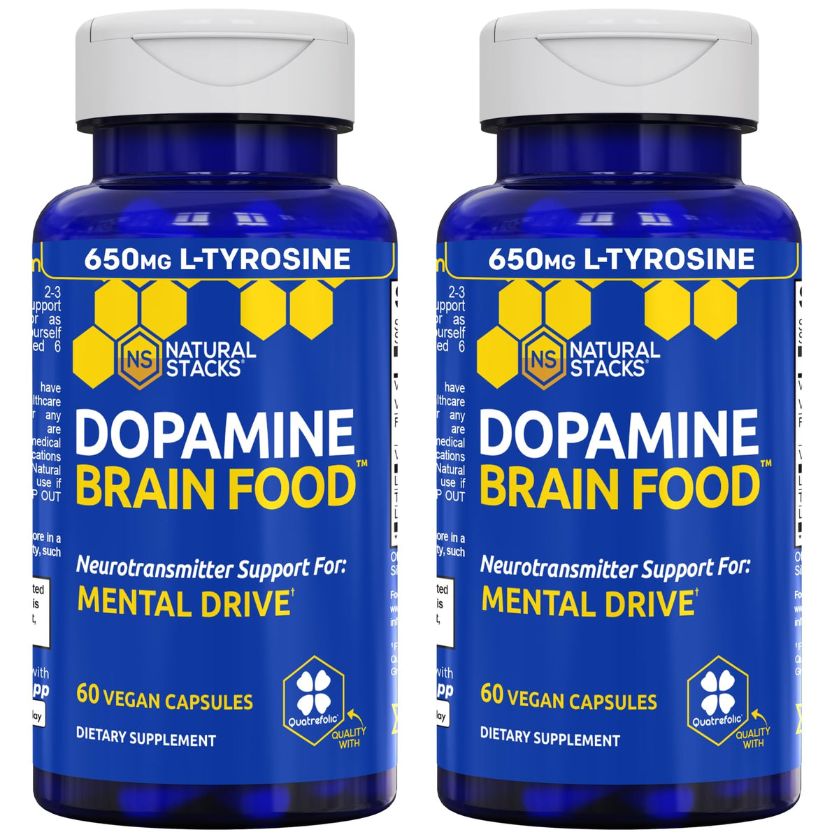 Dopamine Brain Food NATURAL STACKS 120 capsules vue de face