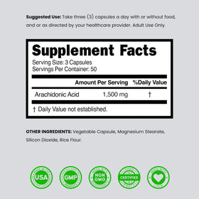 DORADO NUTRITION Acide Arachidonique 1500mg contenant ouvert