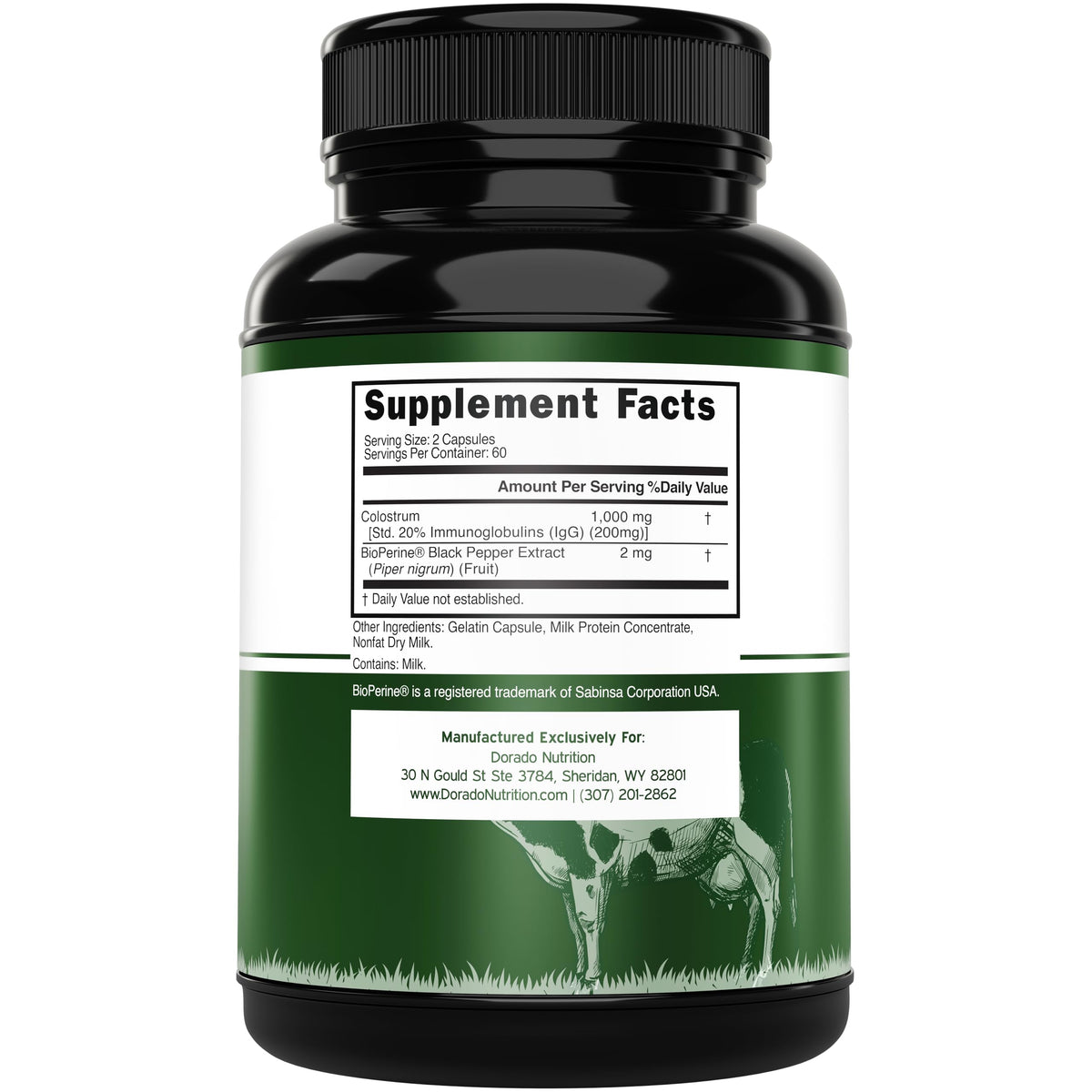 DORADO NUTRITION Colostrum capsules en bouteille