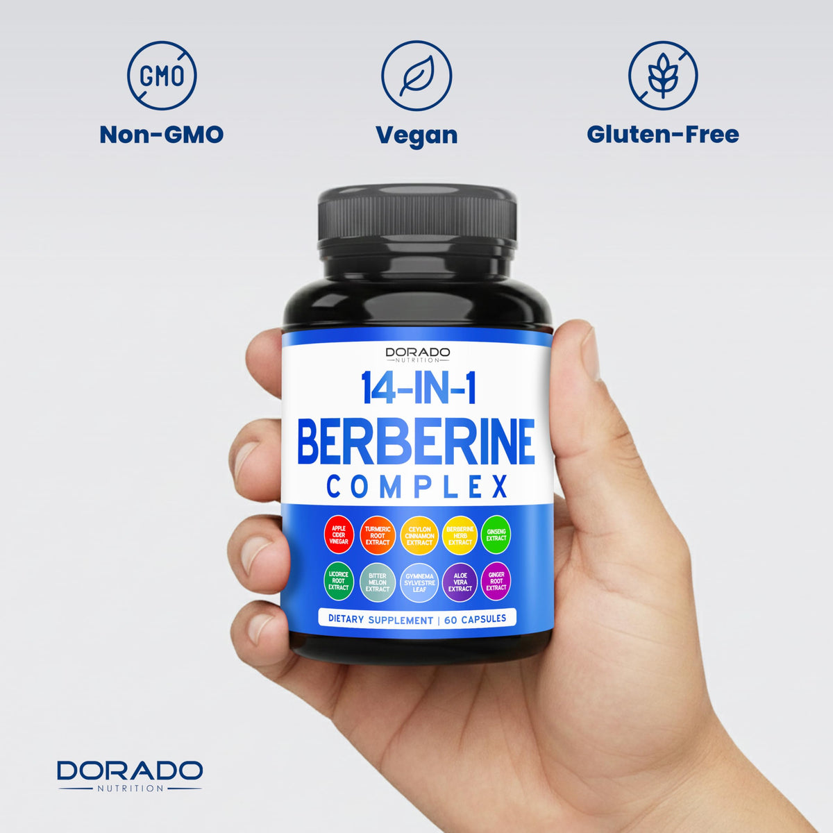 DORADO NUTRITION Complément Alimentaire 14 en 1 60 Capsules sur une table