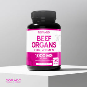DORADO NUTRITION Compléments Alimentaires Organes Bovine 1000mg capsules présentées sur une table