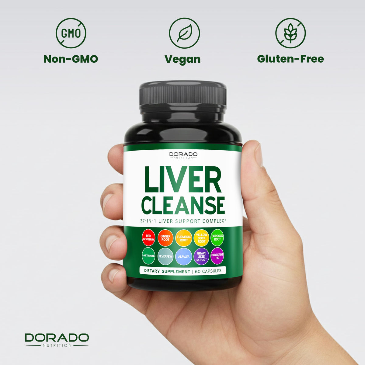 DORADO NUTRITION Détox du Foie 60 capsules avec vue latérale