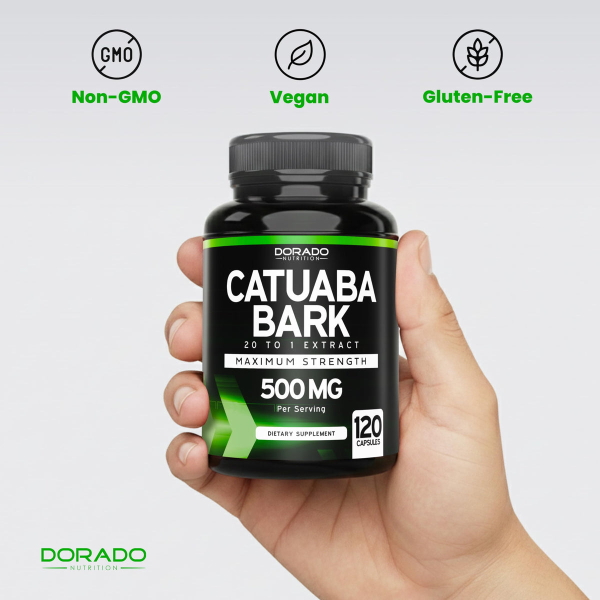 DORADO NUTRITION Extrait d'Écorce de Catuaba avec fond neutre