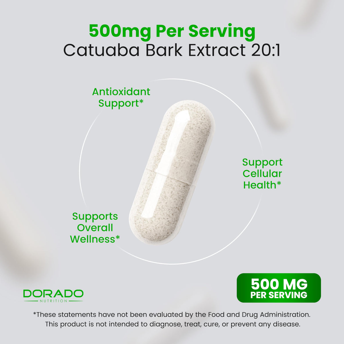 DORADO NUTRITION Extrait d'Écorce de Catuaba capsules sur une surface