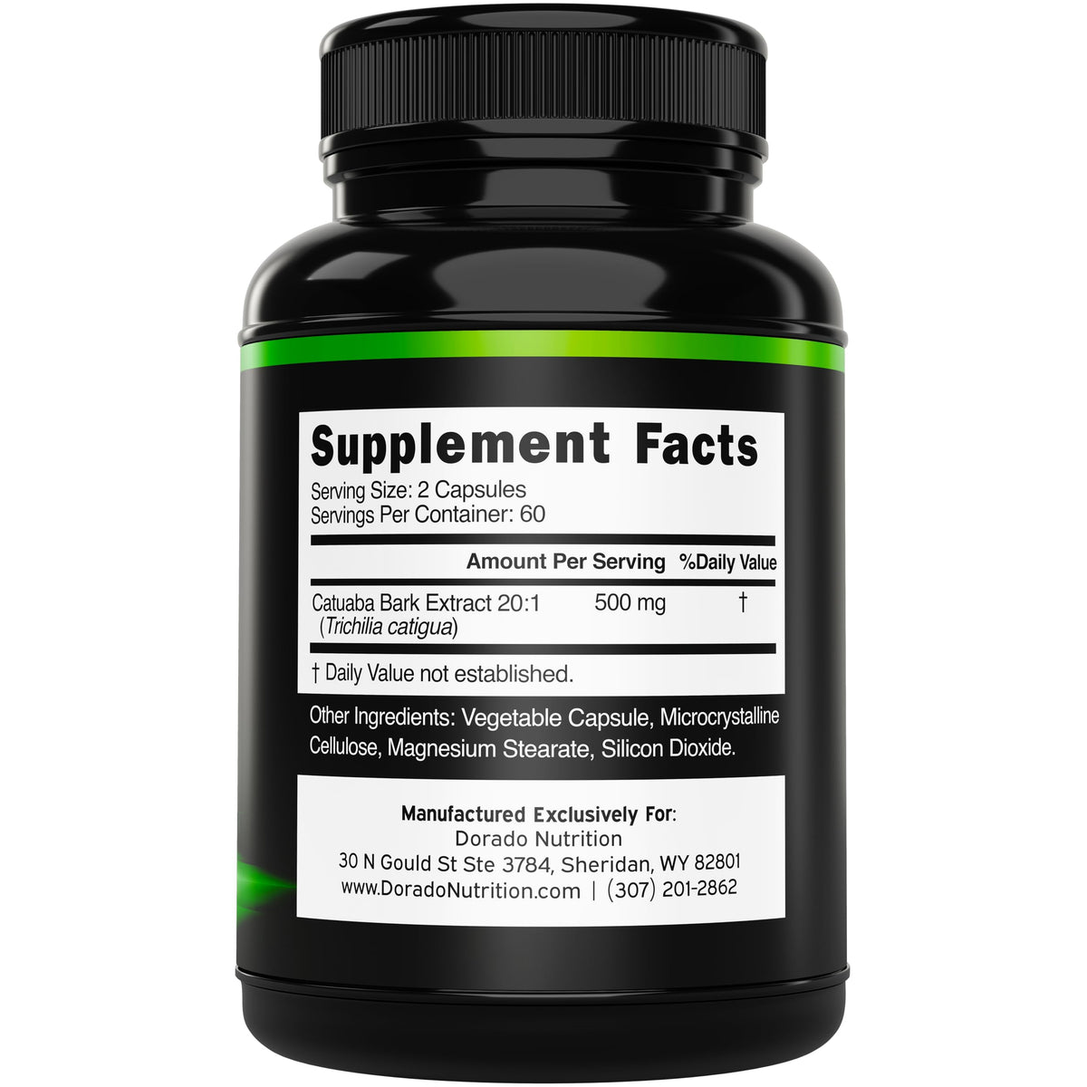 DORADO NUTRITION Extrait d'Écorce de Catuaba côté des capsules