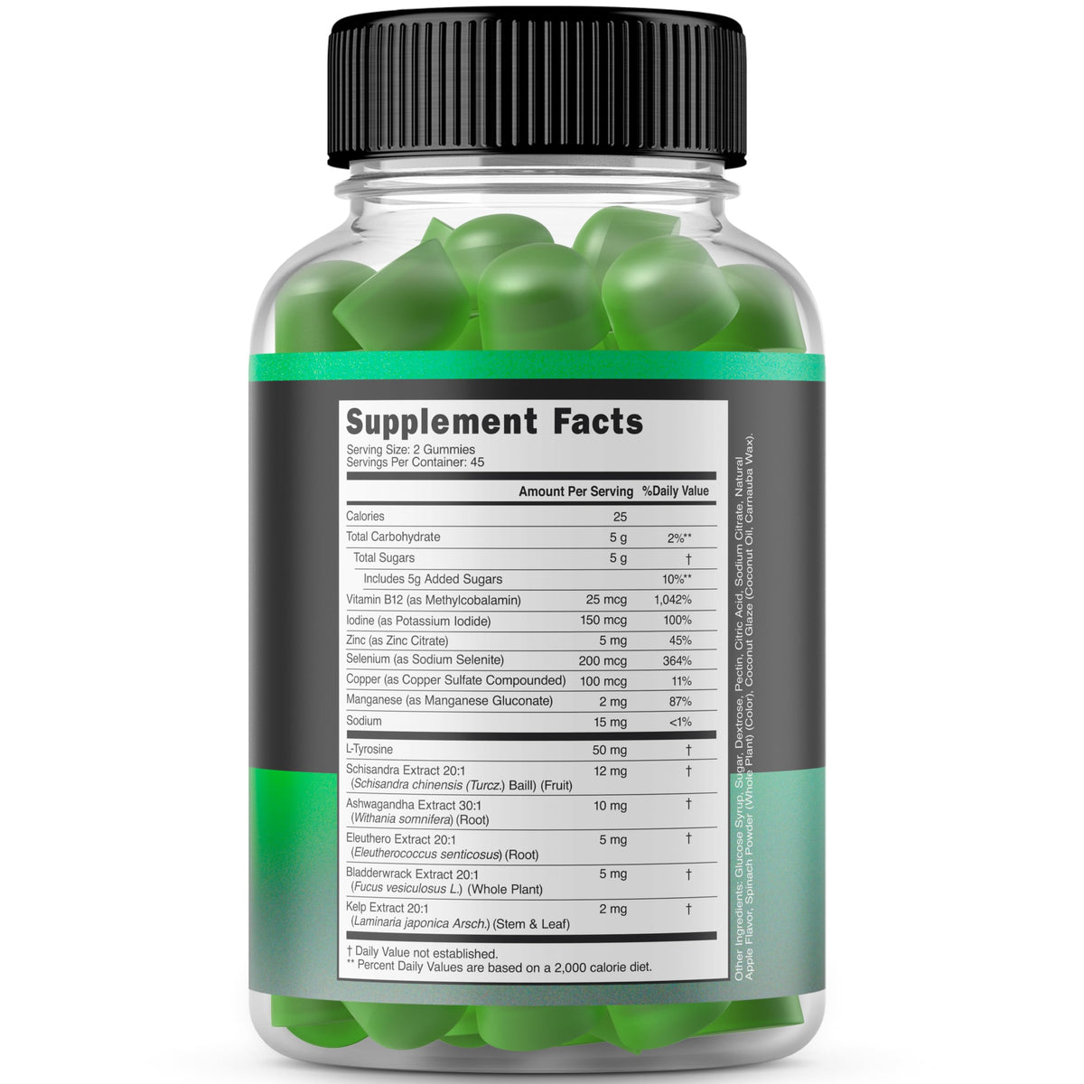 DORADO NUTRITION Gummies de soutien thyroïdien 90 unités avec étiquette
