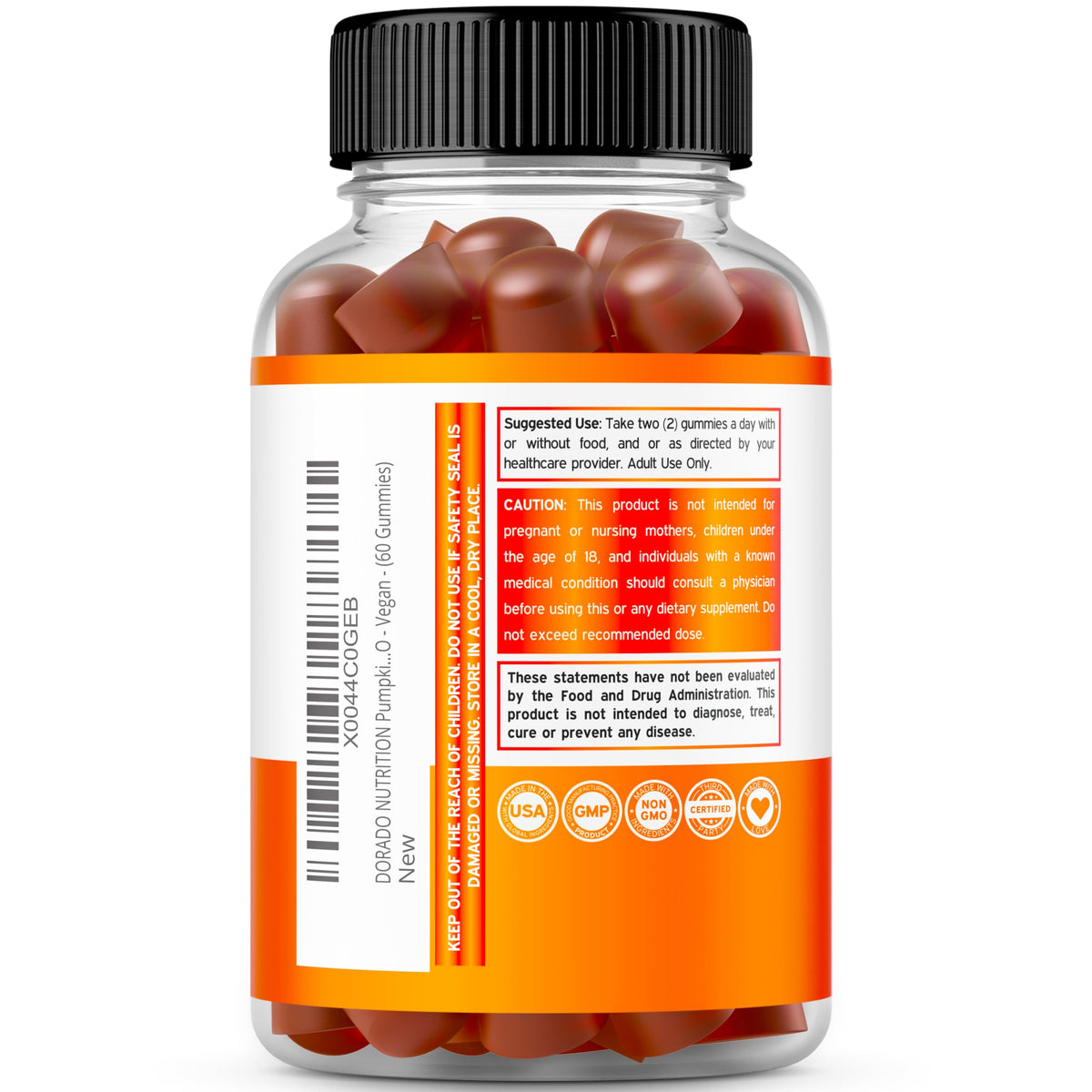 DORADO NUTRITION Gummies Huile de Graines de Citrouille 4000mg, capsules à l'intérieur