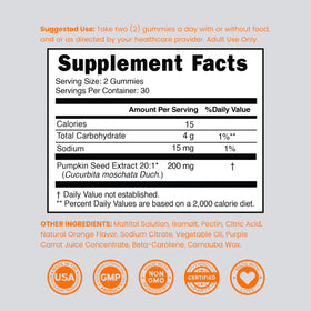 DORADO NUTRITION Gummies Huile de Graines de Citrouille 4000mg, vue de côté