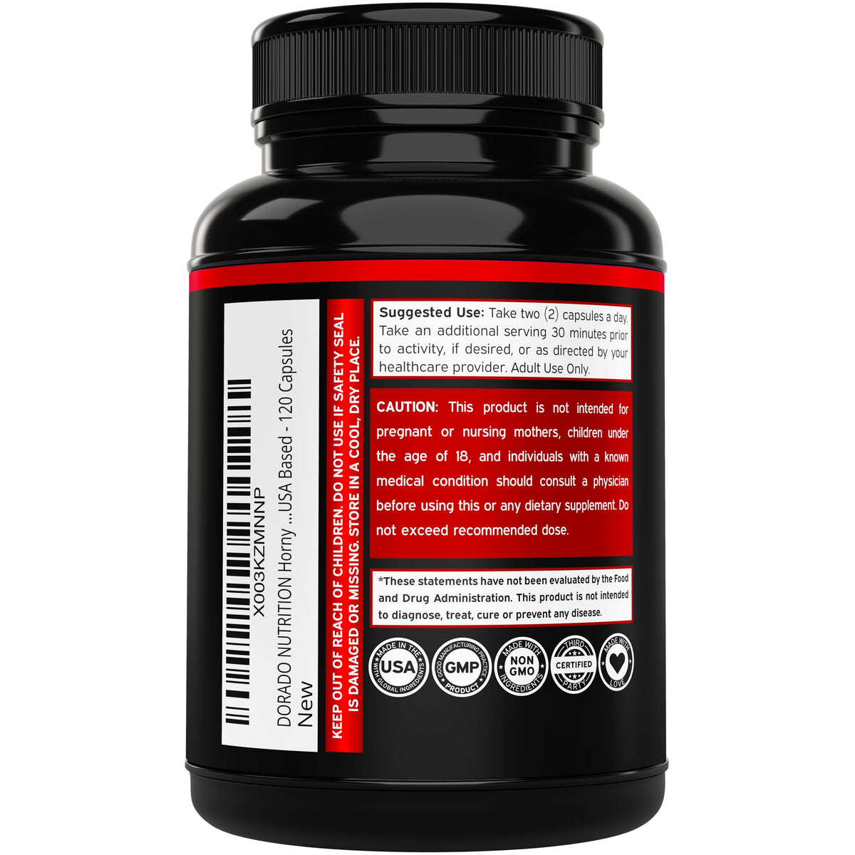 Dorado Nutrition Horny Goat Weed 1590mg - capsules sur une table
