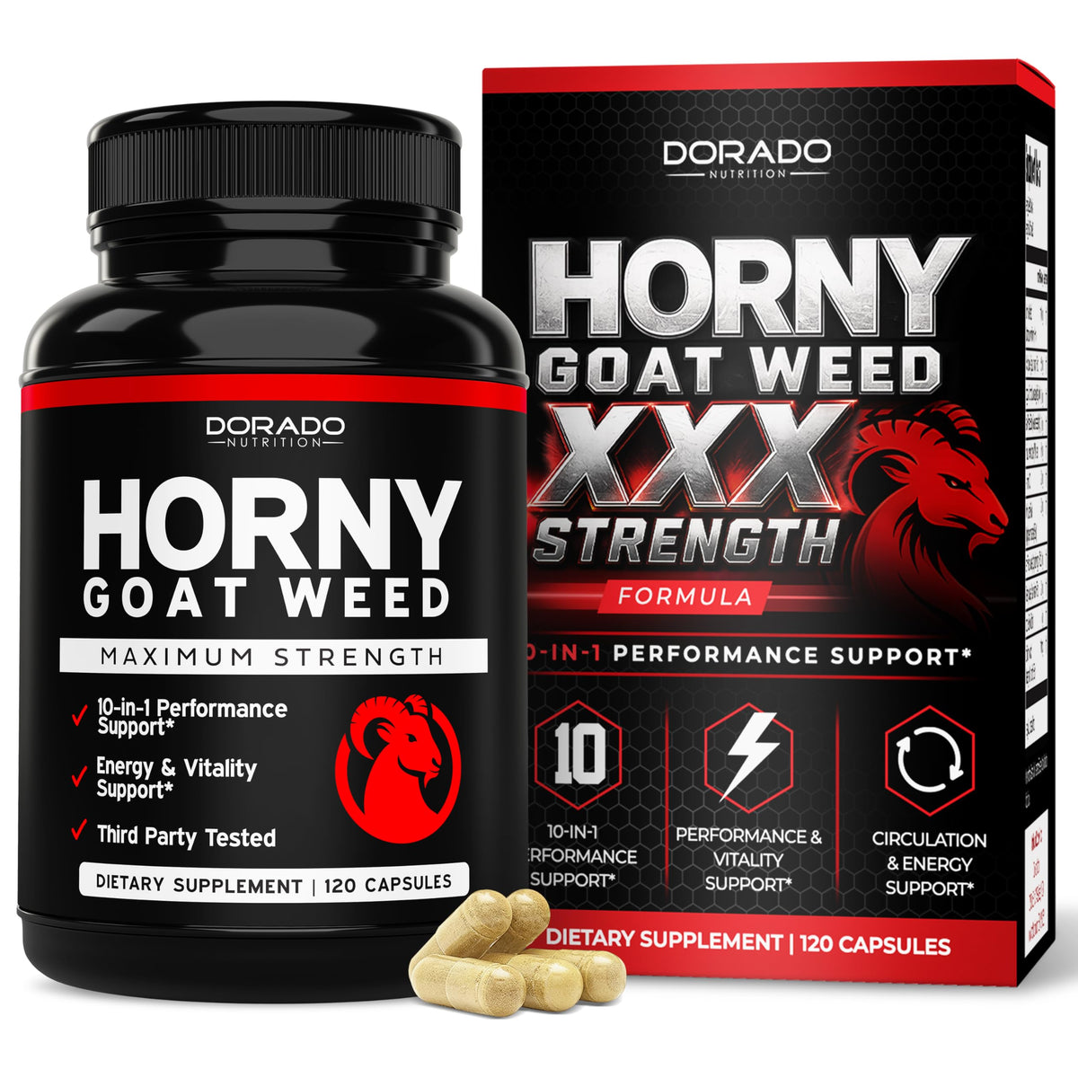 Dorado Nutrition Horny Goat Weed 1590mg - vue de l'emballage avant