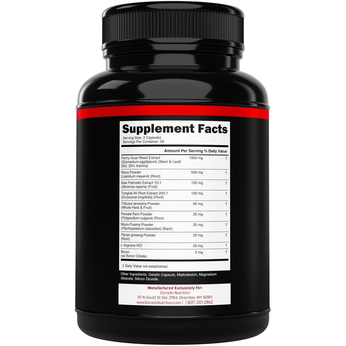 Dorado Nutrition Horny Goat Weed 20% Icariins ingrédients principaux