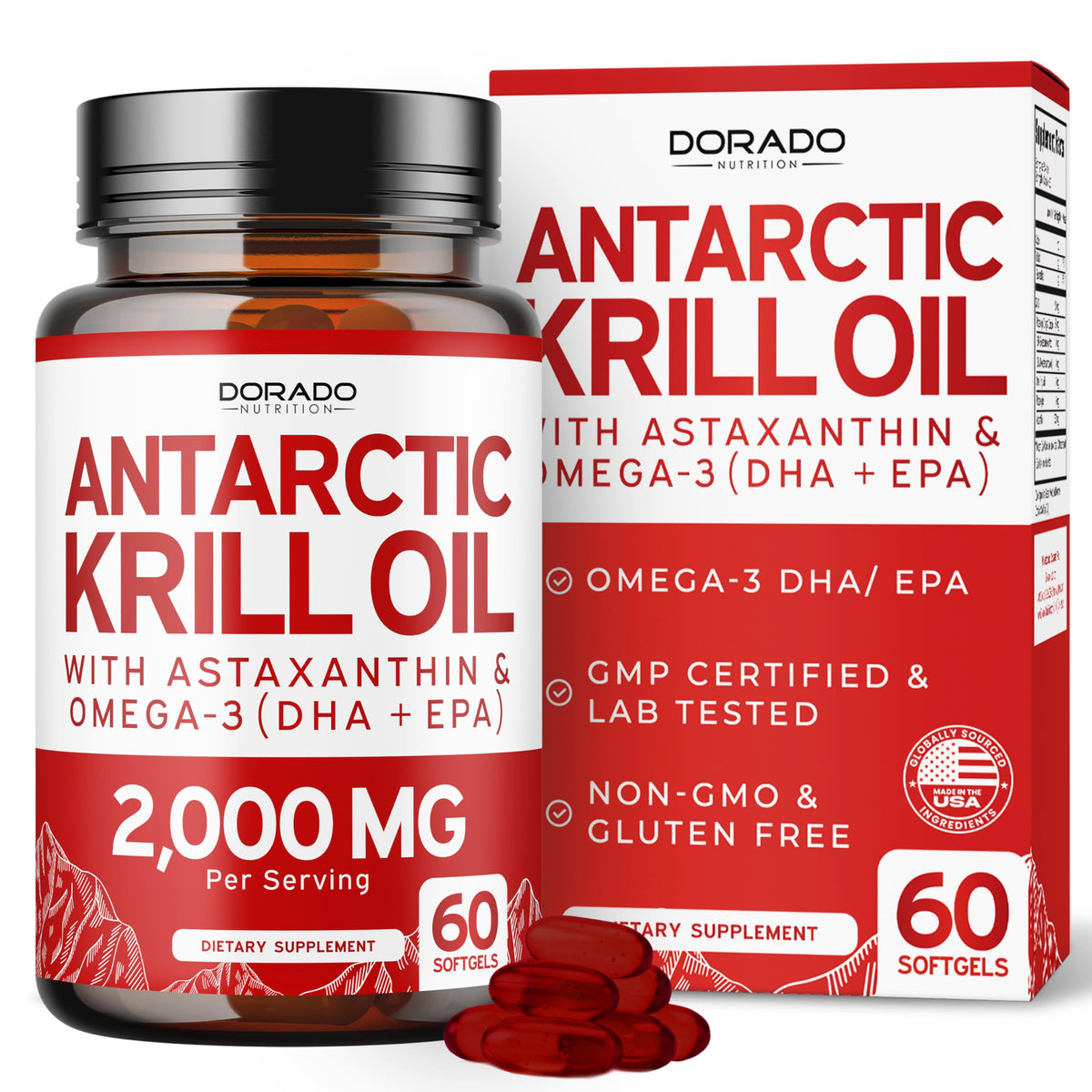 DORADO NUTRITION Huile de Krill Antartique 2000mg gélules avant