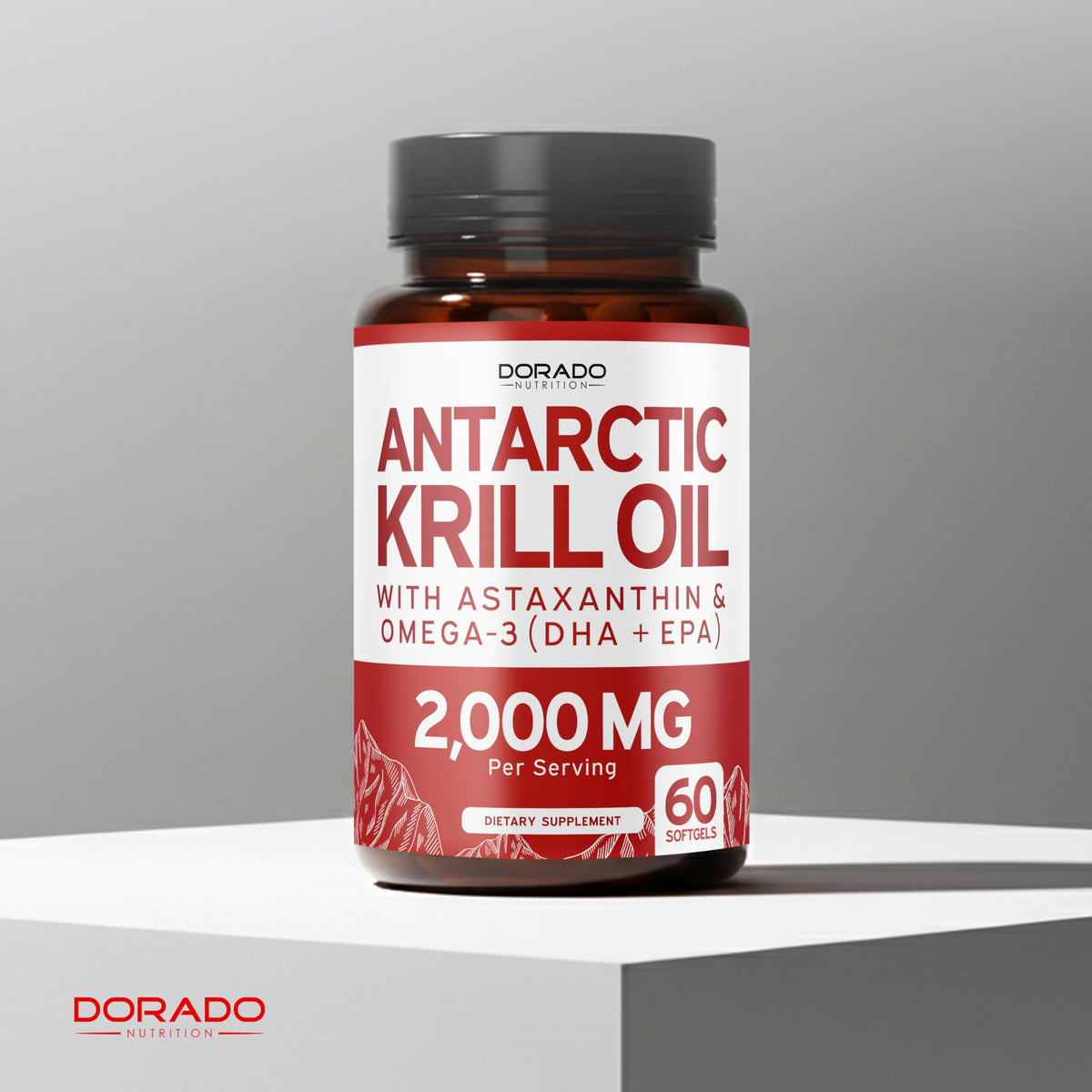 DORADO NUTRITION Huile de Krill Antartique 2000mg gélules dans un verre