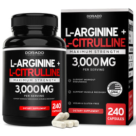 DORADO NUTRITION L-Arginine L-Citrulline 3000mg 240 capsules vue de face