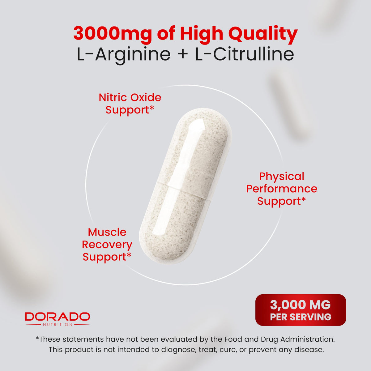 DORADO NUTRITION L-Arginine L-Citrulline 3000mg capsules ouvertes