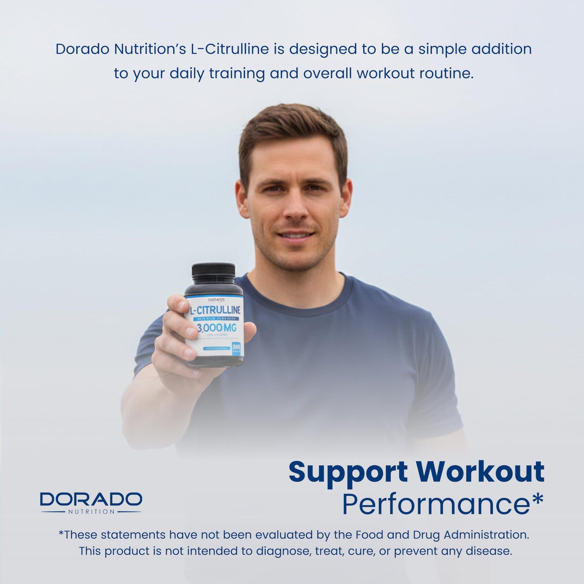 DORADO NUTRITION L-Citrulline 3000mg capsules sur un fond neutre