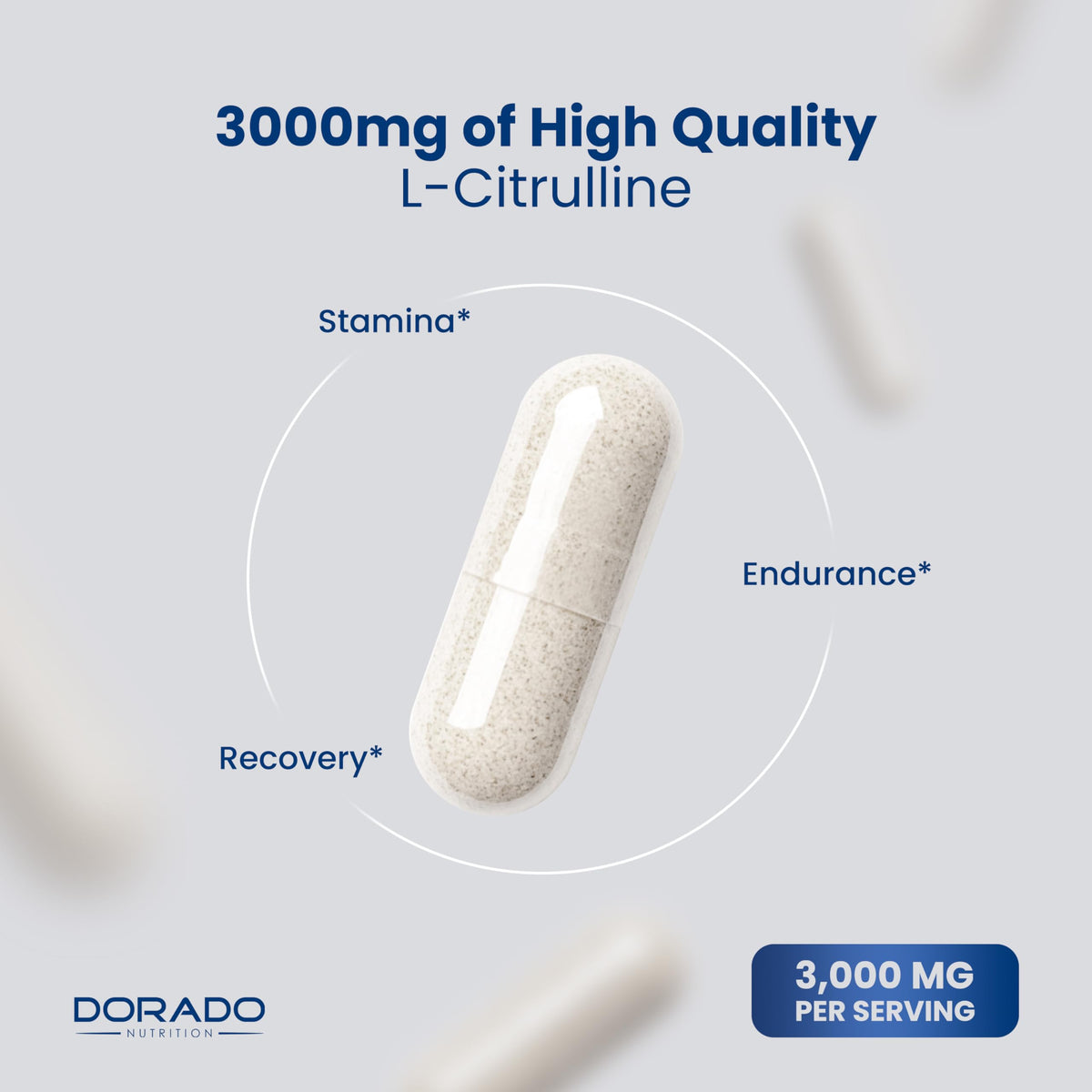 DORADO NUTRITION L-Citrulline 3000mg flacon avec étiquette visible