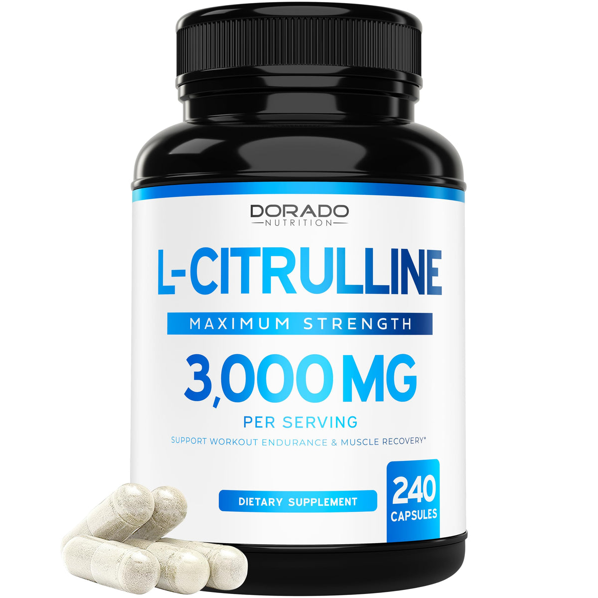 DORADO NUTRITION L-Citrulline 3000mg flacon de 240 capsules
