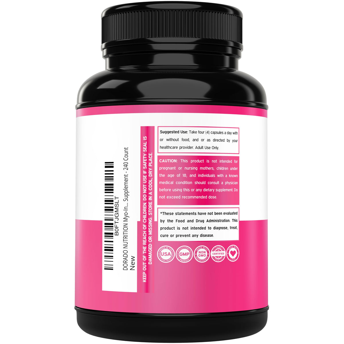 DORADO NUTRITION Myo-Inositol 240 capsules étiquette