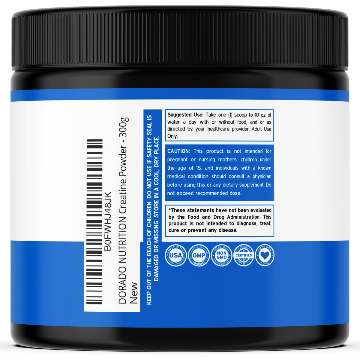 DORADO NUTRITION Poudre de Créatine Monohydrate 5000mg côté