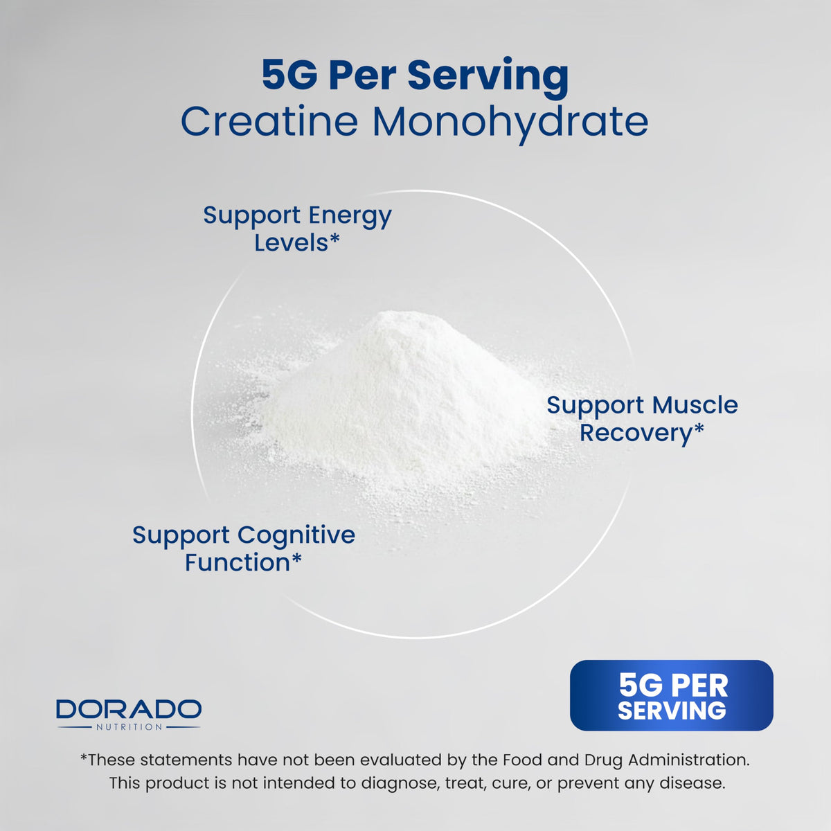 DORADO NUTRITION Poudre de Créatine Monohydrate 5000mg en poudre
