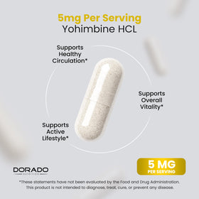DORADO NUTRITION Yohimbine HCL 5mg capsules dans un bol