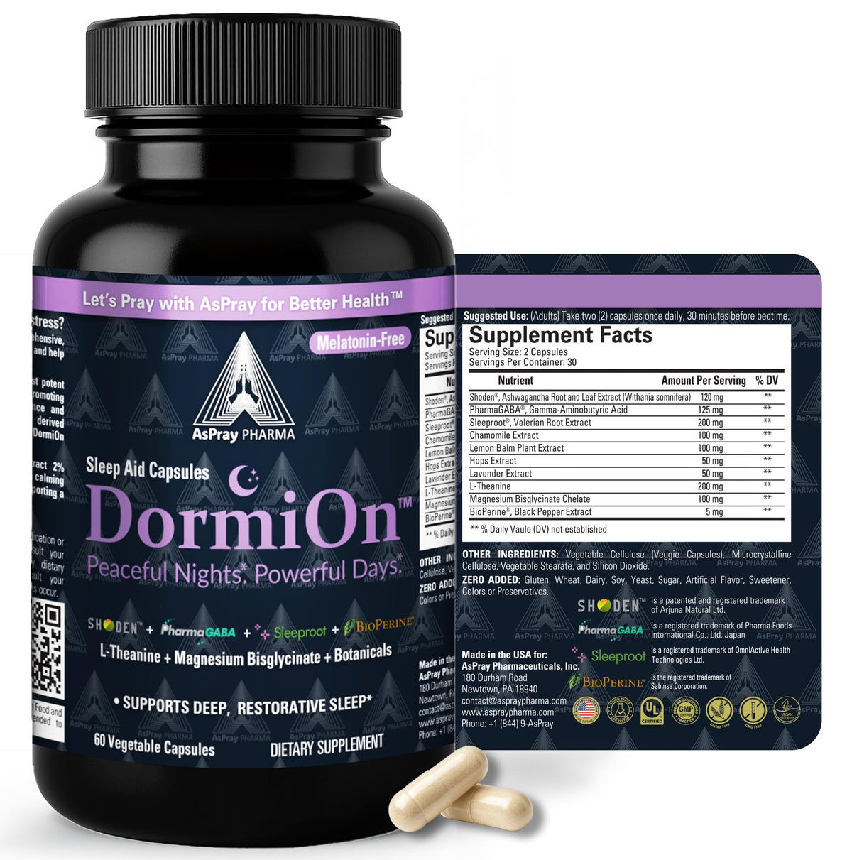 DormiOn AsPray Pharma 60 capsules vue de face
