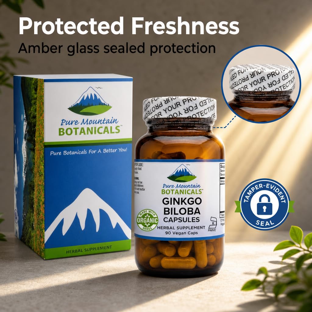 Dos de flacon de Ginkgo Biloba 400mg avec informations nutritionnelles