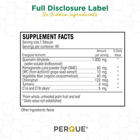 Dos de l'emballage de Repair Guard avec informations nutritionnelles
