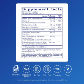 Dos de l'emballage du Complément Alimentaire Antioxydant Pure Encapsulations