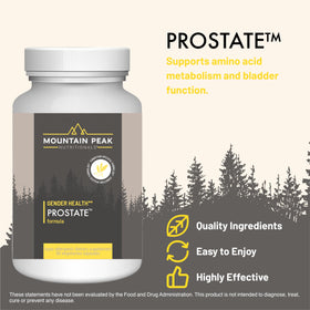 Dos de l'emballage du complément prostatique Mountain Peak Nutritionals