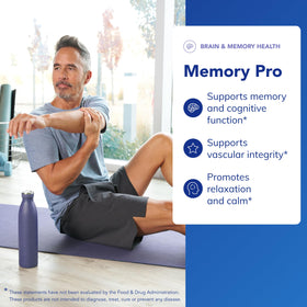 Dos de l'emballage Memory Pro avec les ingrédients
