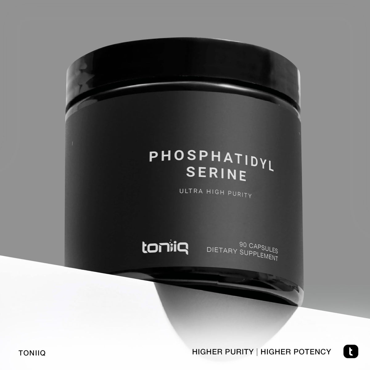 Dos de l'emballage Toniiq Phosphatidylserine 400mg avec informations nutritionnelles