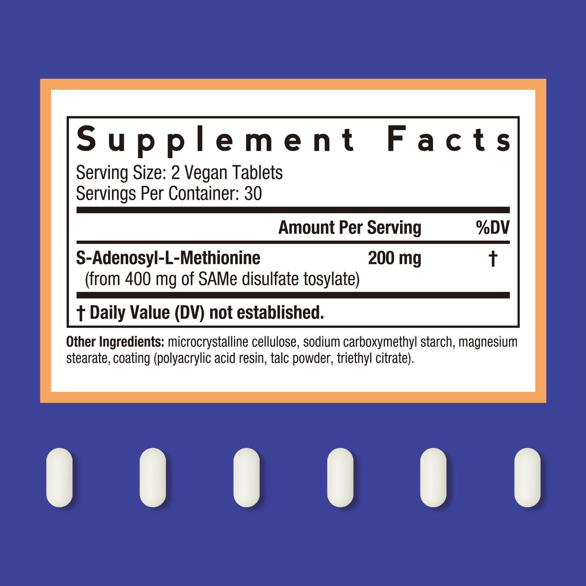 Dos de la boîte de Doctor's Recipes SAM-e 200 mg comprimés