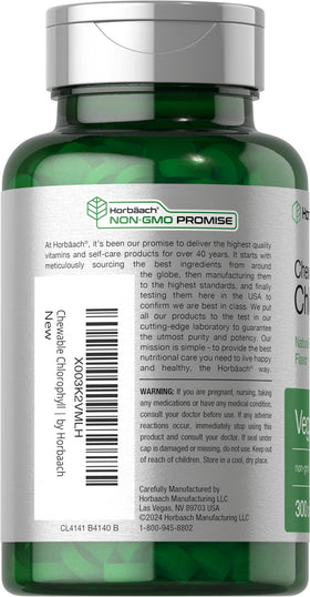 Dos de la boîte de pilules de chlorophylle Horbäach avec ingrédients