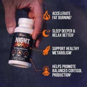 Dos du flacon ALPHA LION Night Burn avec informations nutritionnelles