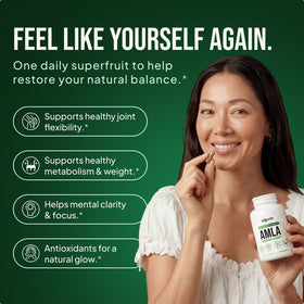 Dos du flacon de capsules Alevia Amla Bio 1000mg