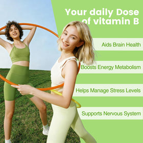 Dos du flacon de gummies B-Complex Nature's Key avec informations nutritionnelles