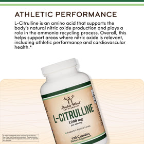 Dos du flacon de L-Citrulline Double Wood avec informations nutritionnelles