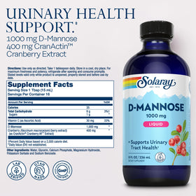 Dos du flacon de SOLARAY D-Mannose 1000 mg