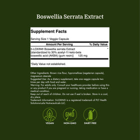 Dos du flacon de Swanson Extrait de Boswellia Serrata