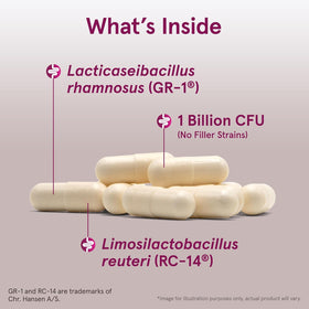 Dos du flacon Jarrow Formulas Fem-Dophilus montrant les ingrédients