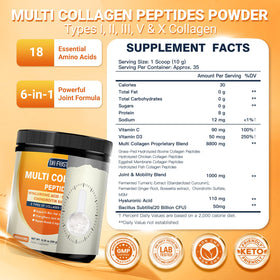 Dos du pot de Multi Collagen Peptides DRFOSTER avec informations nutritionnelles